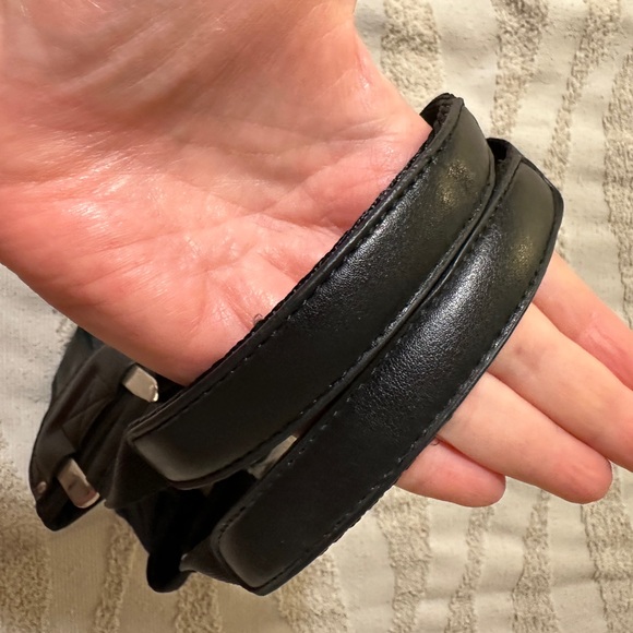 Franco Sarto Handbag, Black Leather and Midnight Blue Nylon, Like New 👜 - Picture 15 of 15